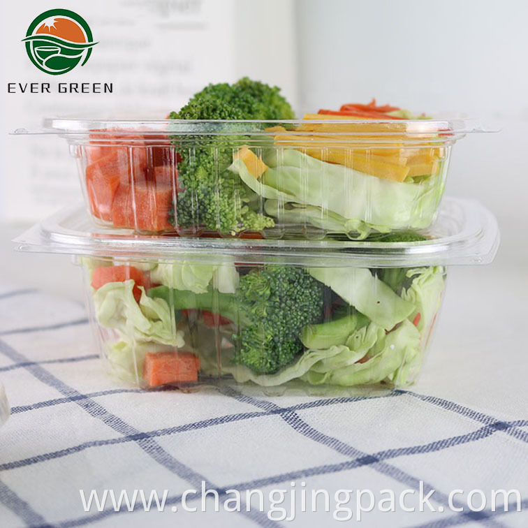 Eco-friendly Clear Plastic Salad Bowl PET Vegetables Box